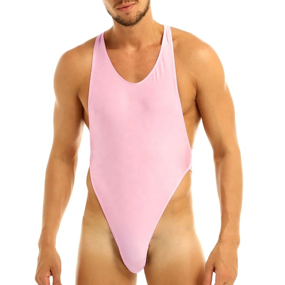 

Wholesale Men's Sexy Sissy Lingerie High Cut One-PieceThong Bodysuit