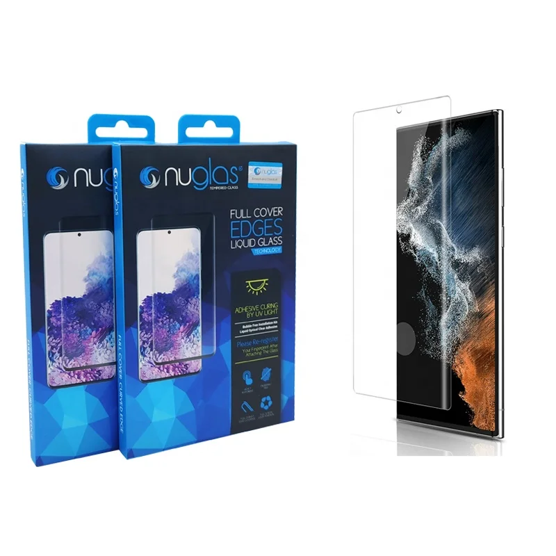 

UV Liquid Full Glue Tempered Glass For Samsung Galaxy S22 Ultra Clear Curved Screen Protector For Samsung S22 series