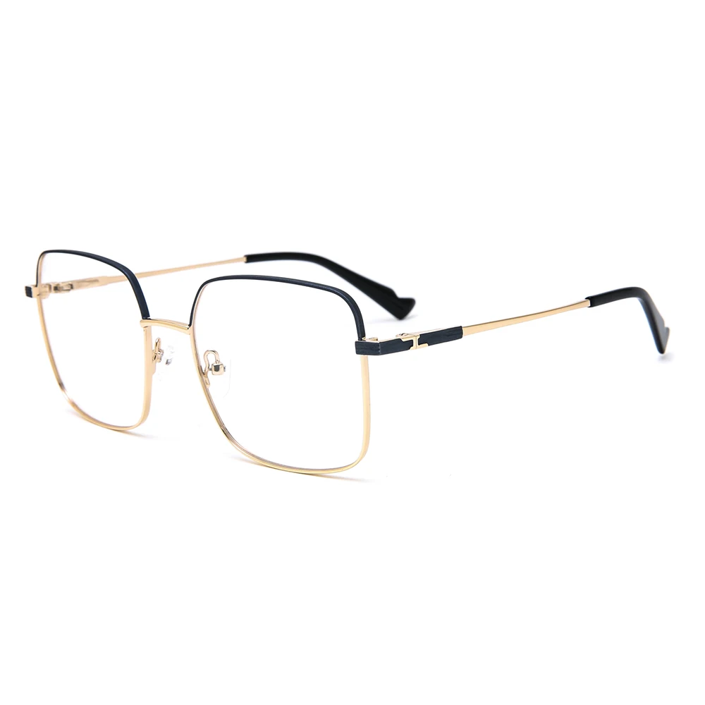 

Blue Light Blocking Glasses Women Large Square Vintage Metal Frame Eyeglasses