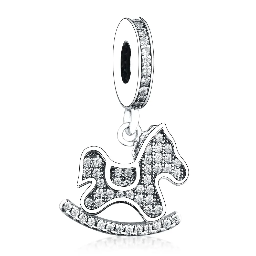 

Kids Christmas Gifts Wholesale 925 Sterling Silver Pony Dangle Beads Trojan Pendant Charm For Jewelry Making