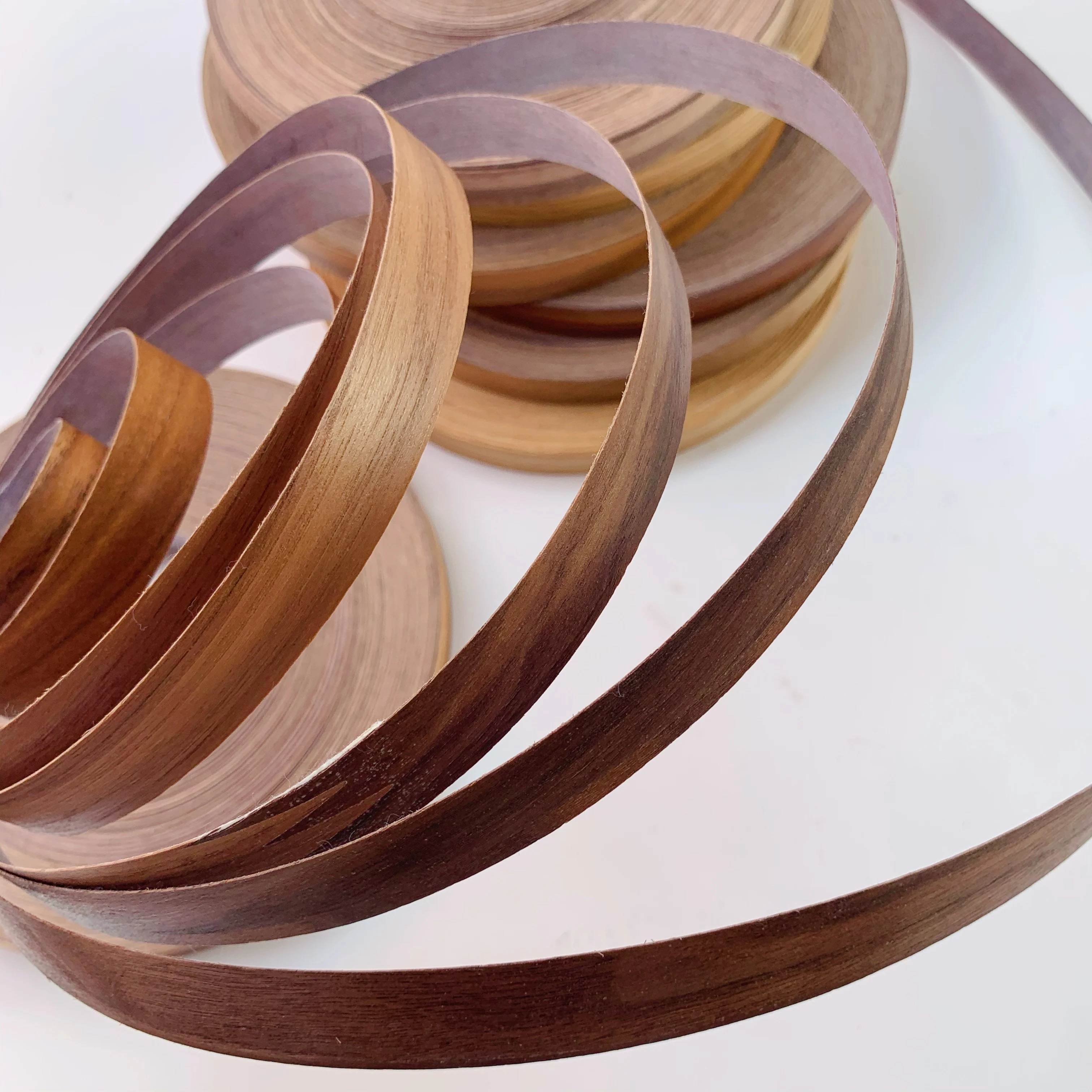 

Customized edge sealing strip natural veneer walnut Maple wood oak wood birch 0.5mm 1mm Edge banding veneer