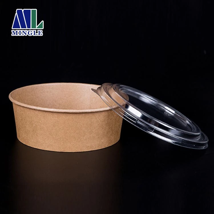 
500ml 750ml 1000ml 1100ml 1300ml Disposable Kraft Paper Bowl Take Away Salad Bowl with Lid 