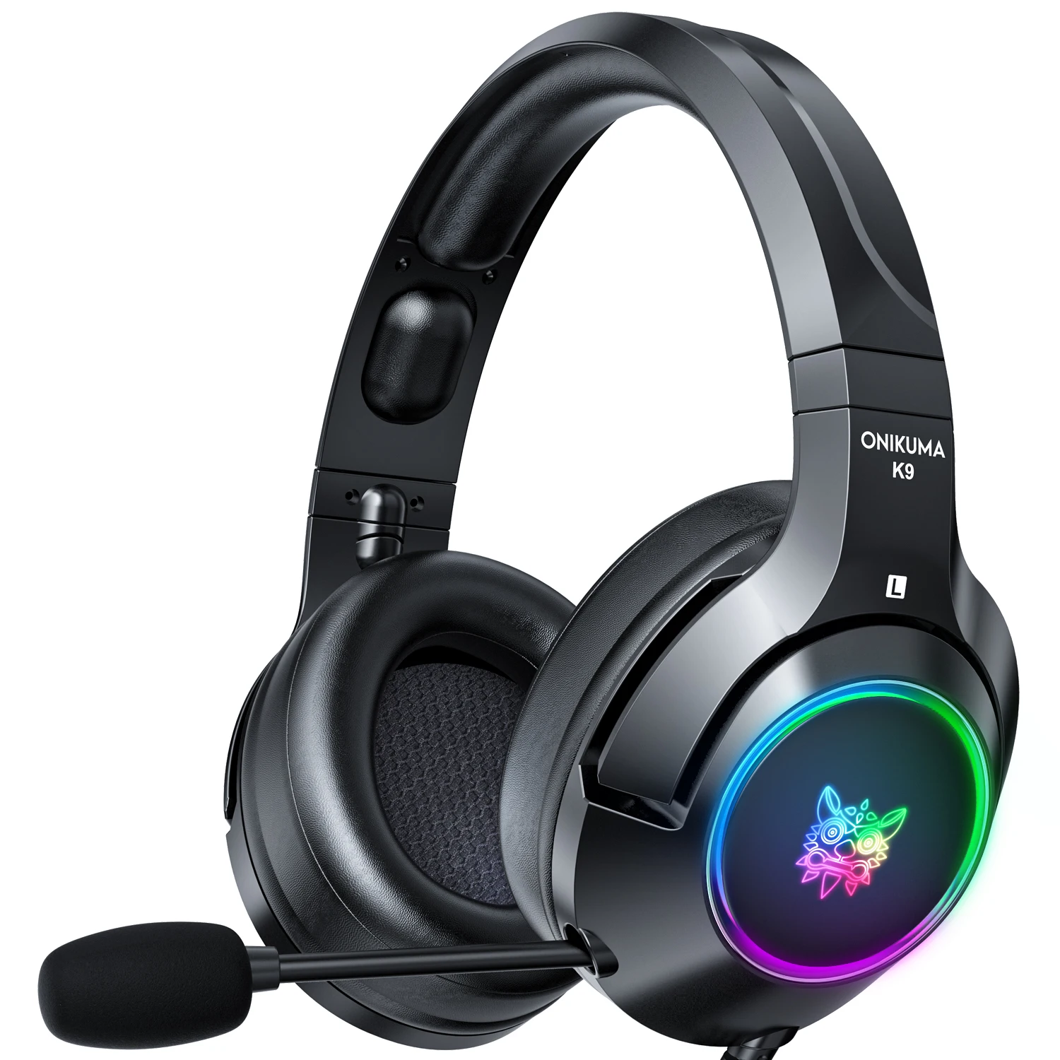 

onikuma k9 black rgb stereo surround sound gaming headset headphones for girls gamer