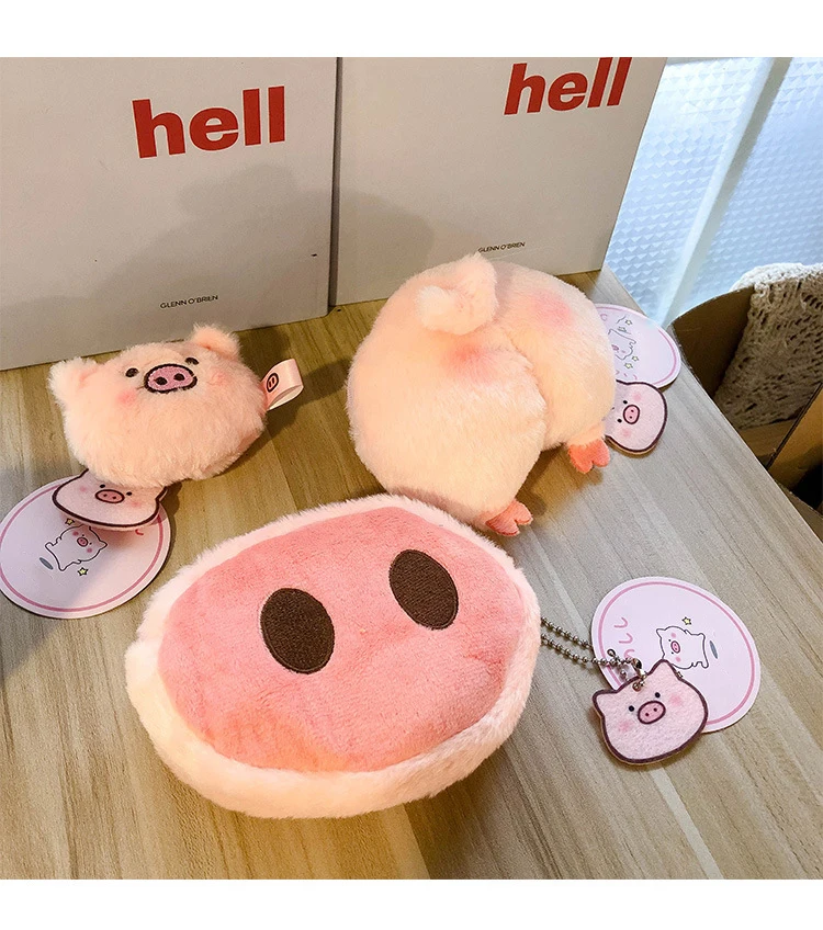 

Cute Pig Snouts and Hip Baby Touch Short Plush Toys Purse Frame Wonderful Gift Bag Kids Cartoon Purse Coin, Pink custom colors