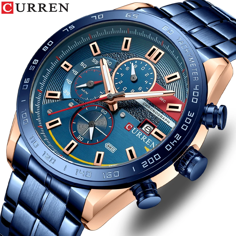 

CURREN 8410 Men's Quartz Wrist Watch Sport Watch Male Stainless Steel Waterproof Luxury Waterproof Watch