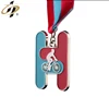 Silver award custom enamel cycling race bike ride metal sports medals