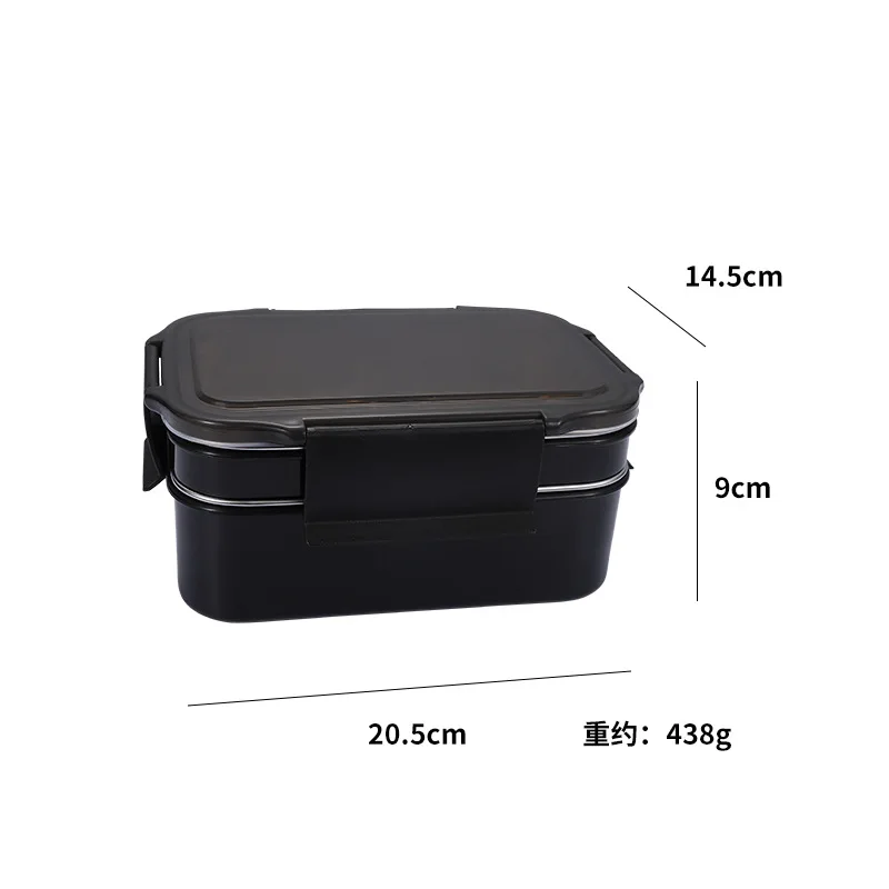 

Stainless Steel 304 Japanese Double Layer lunch Bento Box Food Storage For Kids School Travel Picnic Food, Black,blue