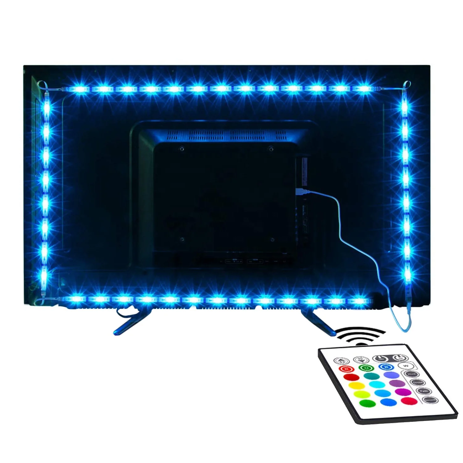 Color Changing USB 5V Sound Music Sync RGB LED Strip Light Bias Light TV LED Backlight for HDTV