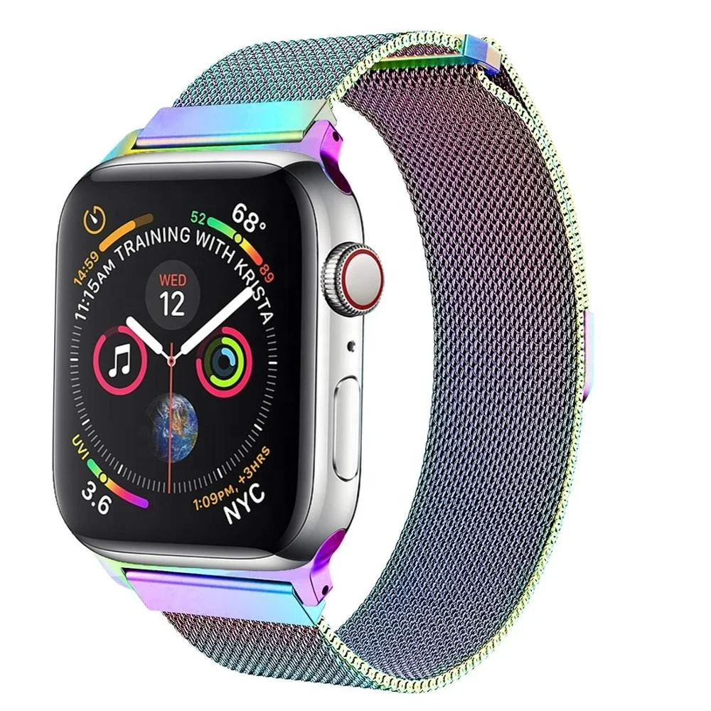 

Tschick Bands For Apple Watch 38/40mm 42/44mm Women Men, Milanese Metal Magnetic Mesh Loop Wristbands for iWatch Series 4/3/2/1, Multi-color optional or customized