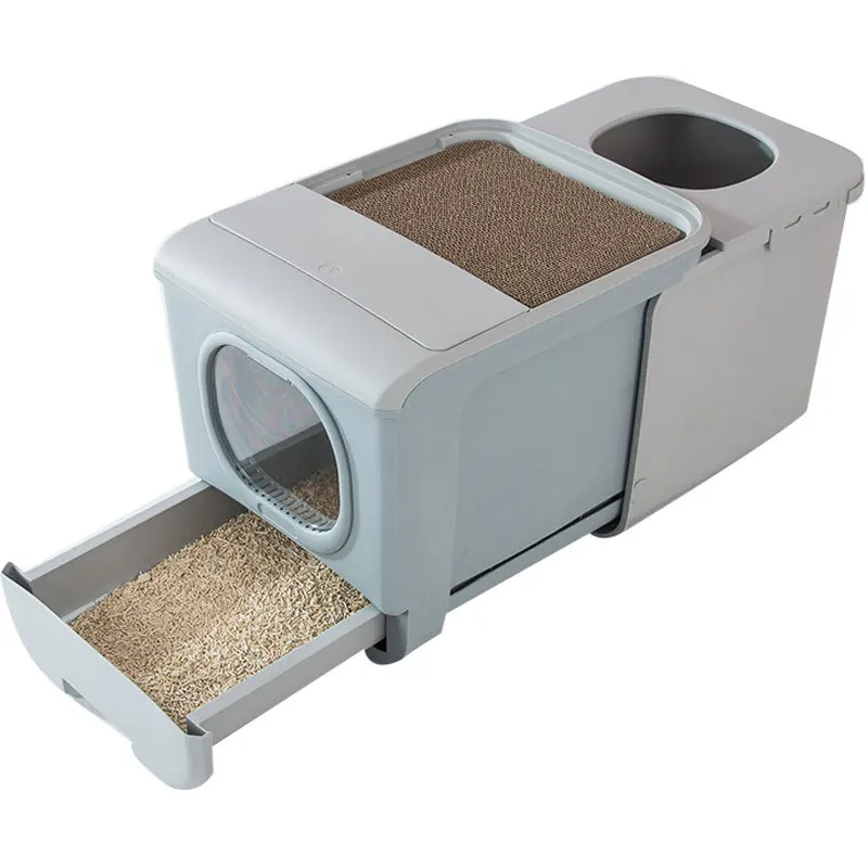 

Cat Litter Anti-splash Large Sand Basin Fully Enclosed Cat Toilet Basin Pet Litter Box