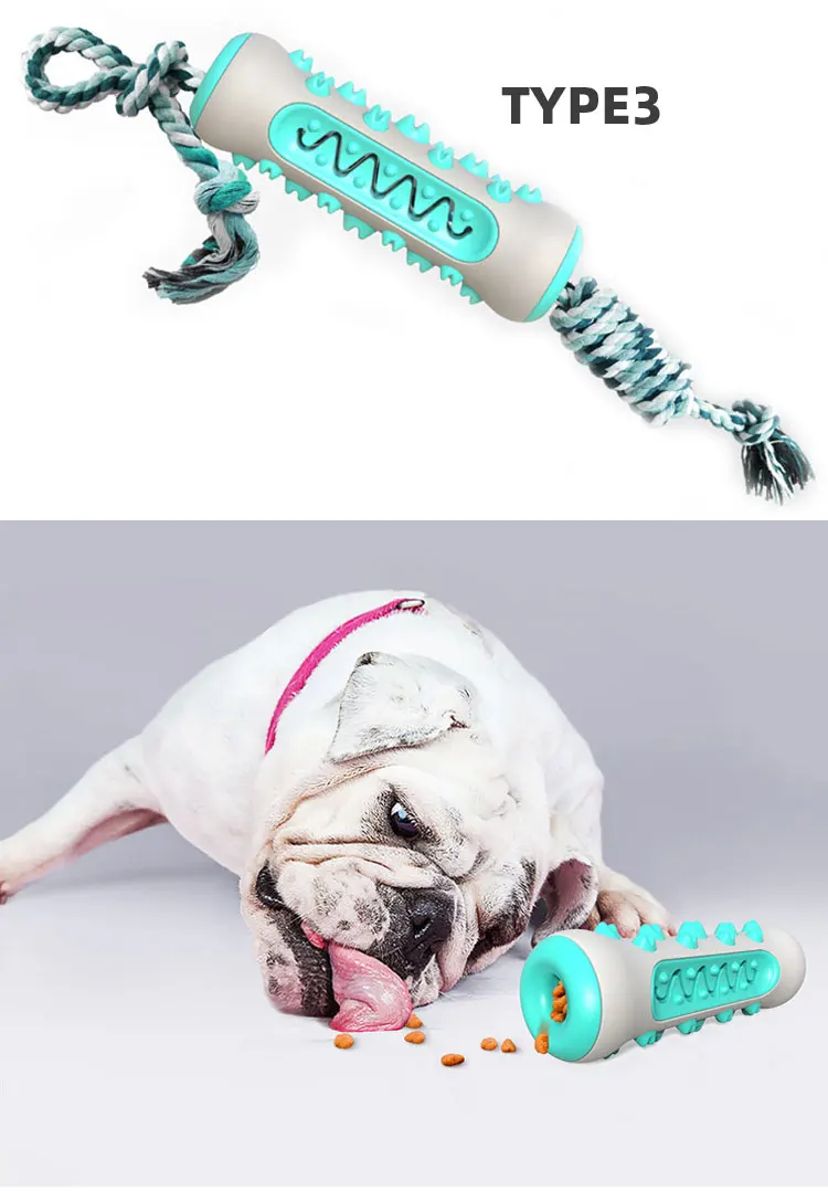 Brushing Teeth Cleaning Rubber Puppy Pet Chew Toys Dog Toothbrush Stick