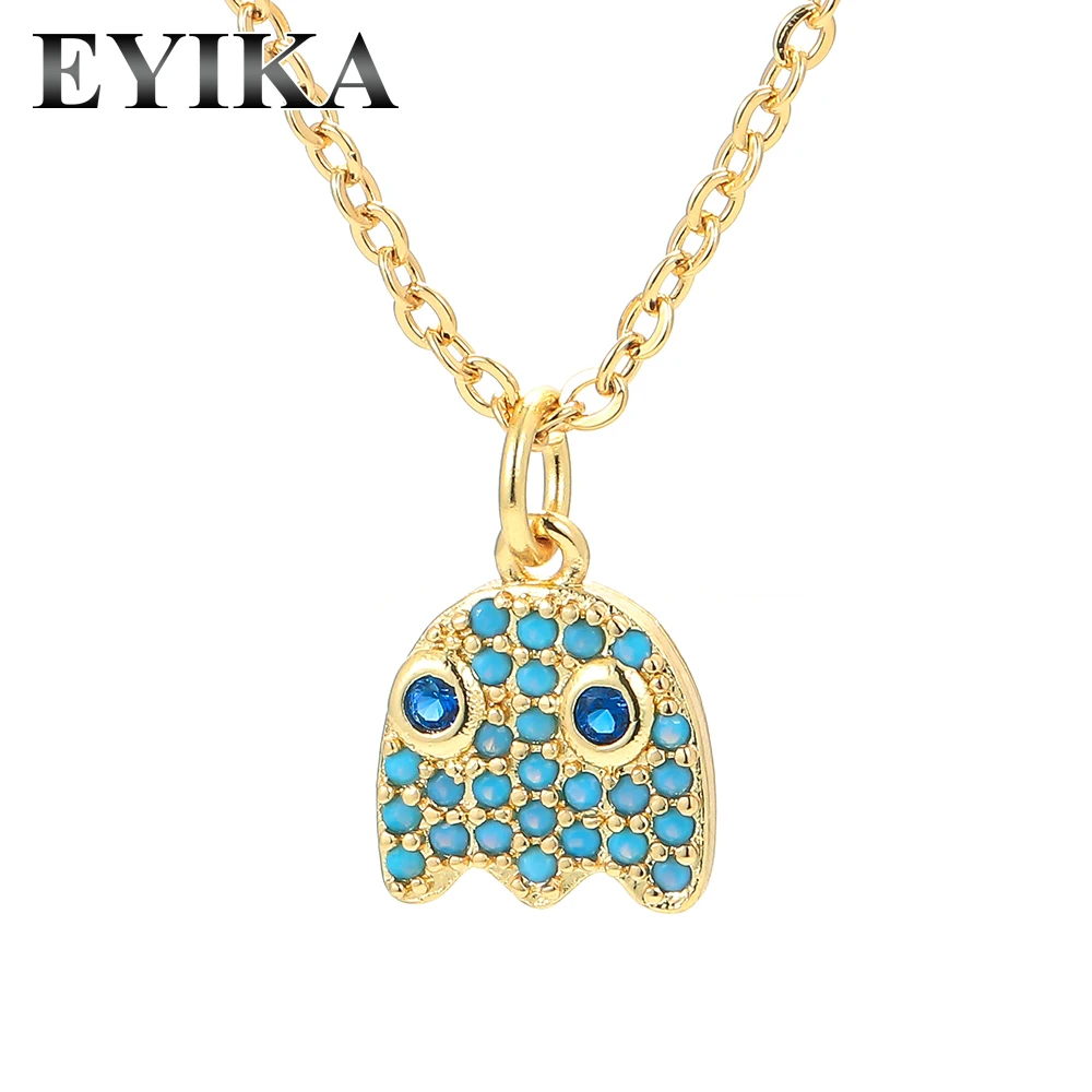 

Cute Owl Pendant Necklace Rainbow Zircon Inlaid Pendant Necklaces 18K Gold Plated Jewelry For Women, Gold;rhodium;rosegold;blackgun