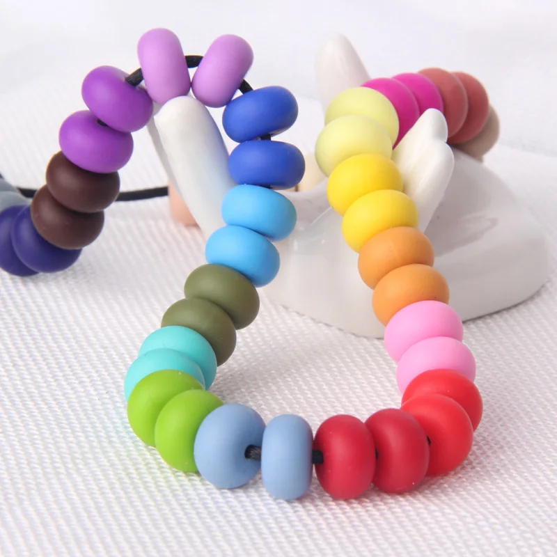 

Silicone Beads 59 Colors Lentil Abacus Baby Teething Beads Bpa Free For Diy Jewelry Making Accessories Food Grade Teether, 99 colors