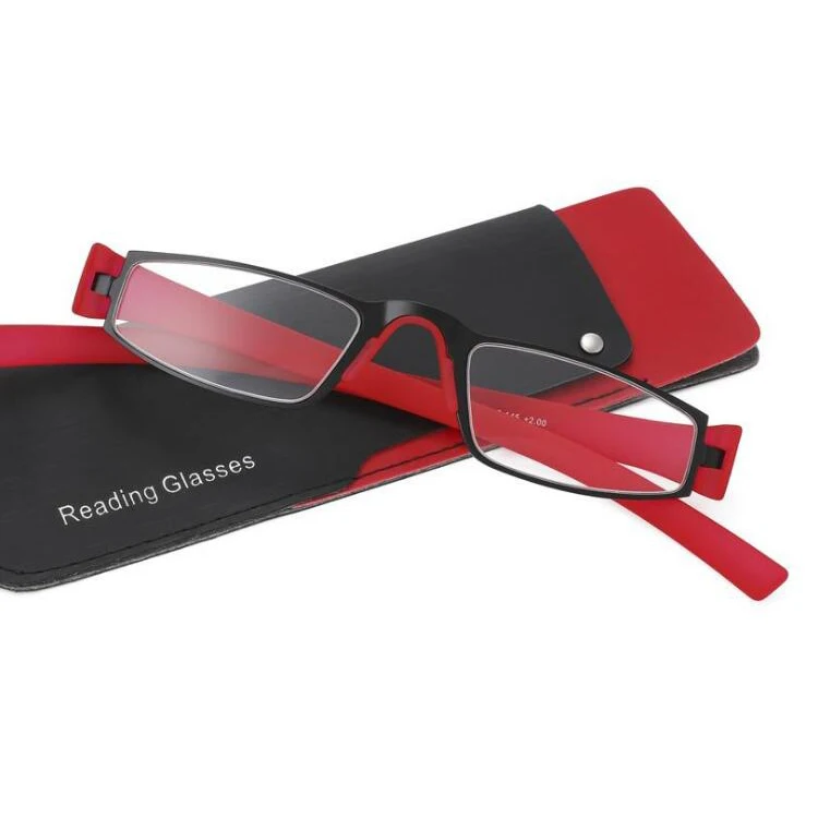 

Ready to ship double color classic metal men and women personal optics reading glasses with pouch, Black,red,blue,grey