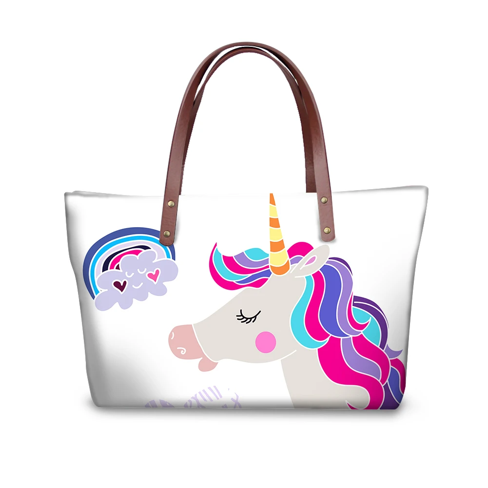 

Unicorn elephant customize Print rivet serpentine ladies handbag for women