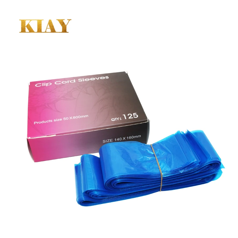 

Blue Color Disposable Plastic Clip Cord Sleeves Bags Protection Tattoo Machine Permanent Makeup Machine Clean No Dirty 50*800mm