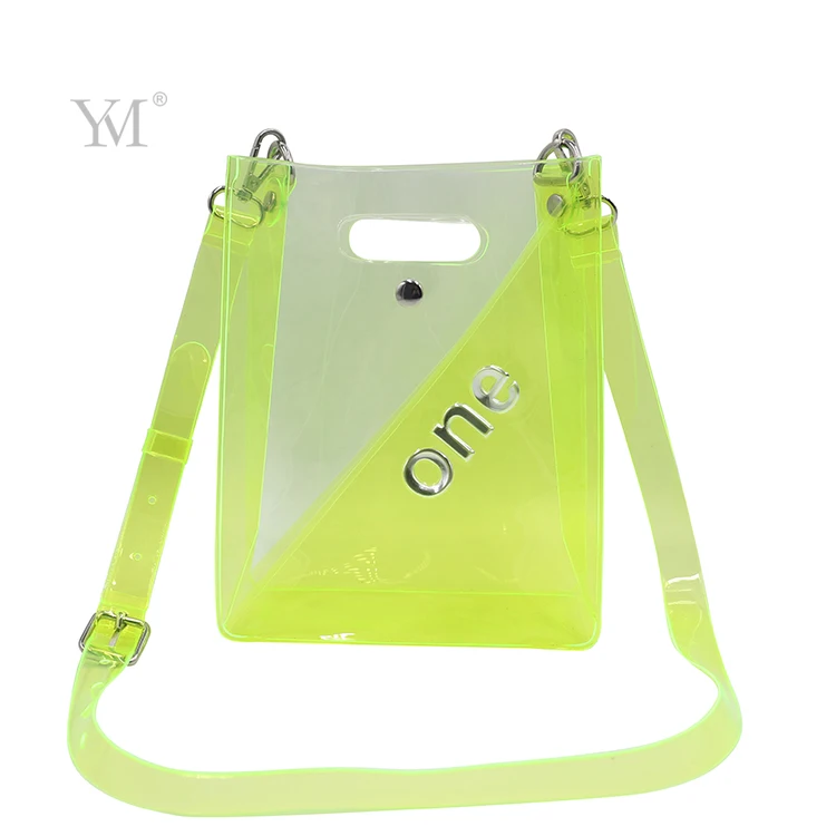 

New design personalized handbag cosmetic bag crossbody clear tpu wholesale makeup bag, Yellow