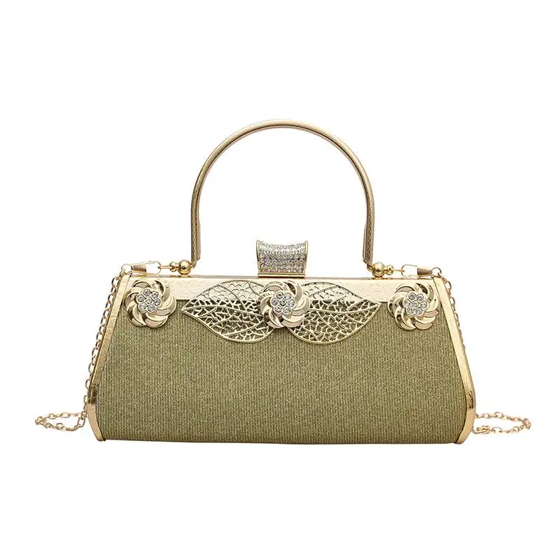 

New Advanced Fashion Fake Diamond Inlaid Banquet Metal Printing Single Chain Purses And Handbag