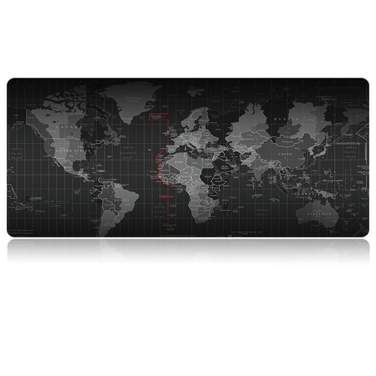 

China Manufacture Extended Large Anti-Slip World Map Pattern Soft Rubber Smooth Cloth Surface Game Mouse Pad