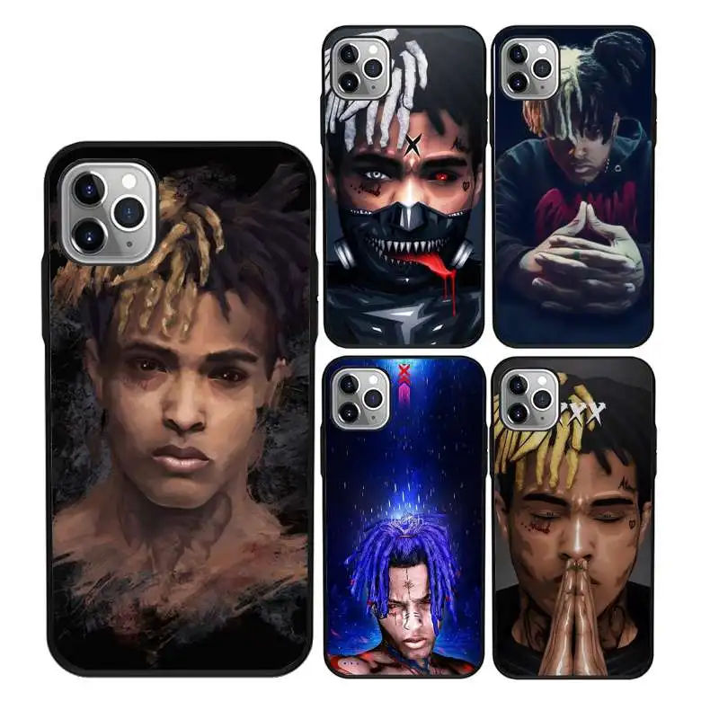 

XxxTentacion Lil Peep Lil Bo Peep protective phone case for iPhone 11Pro Max 11 X XS XR XS MAX 8plus 8 7plus 7 6plus 6 5 5E case, Black