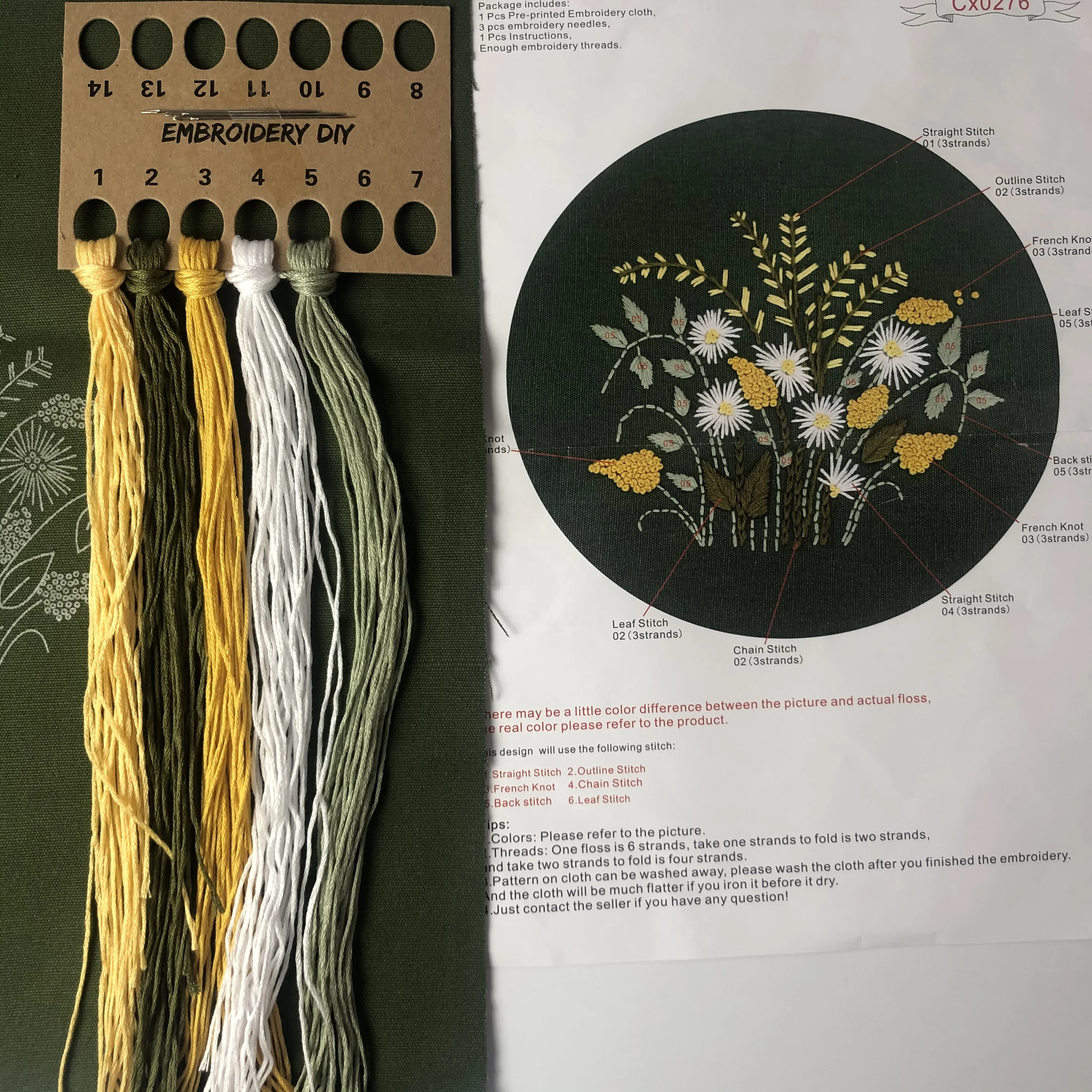 
HOT Selling Handmade Embroidery Set Needlework Sewing Craft For Beginners DIY Embroidery Kits 