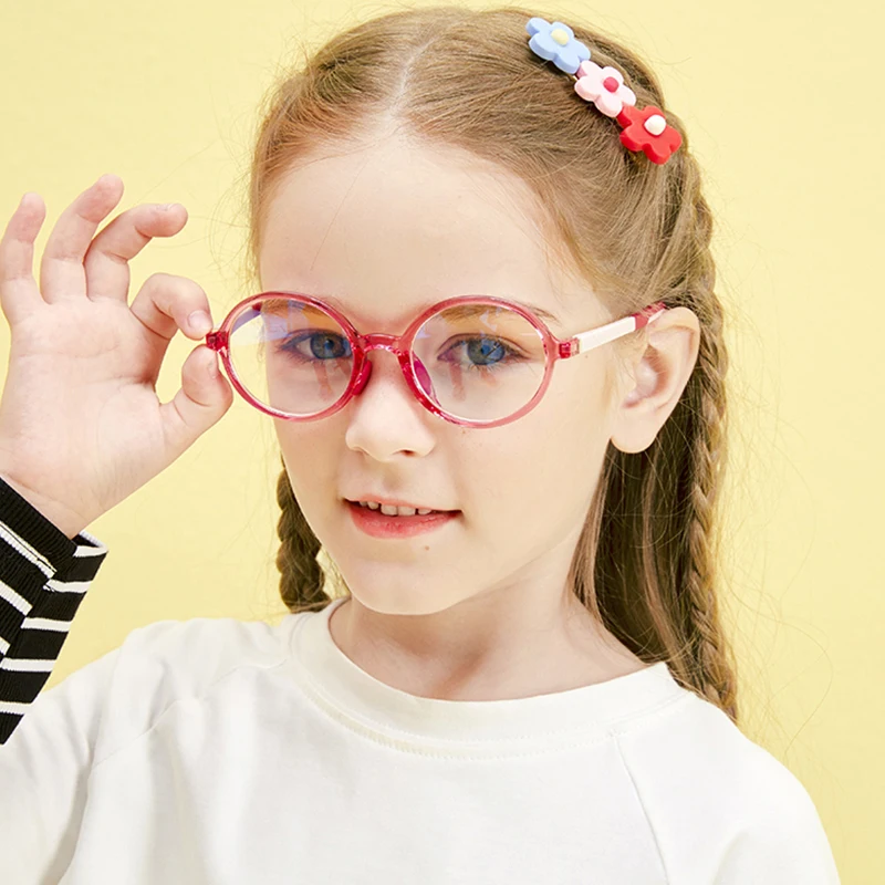 

MS New Kids Glasses Frames Soft Light Frames Girls Blue Light Blocking Opticals Computer Protective Eyewear For Children