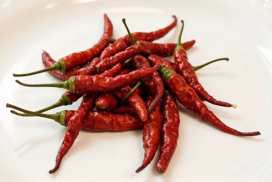 Dried chiles guajillo from various brands displayed on a kitchen counter