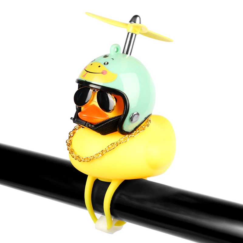 

Little Yellow Duck Car Accessories Helmet Bamboo Dragonfly Sunglasses Electric Motorcycle Bicycle Accessories Car Outside Duck