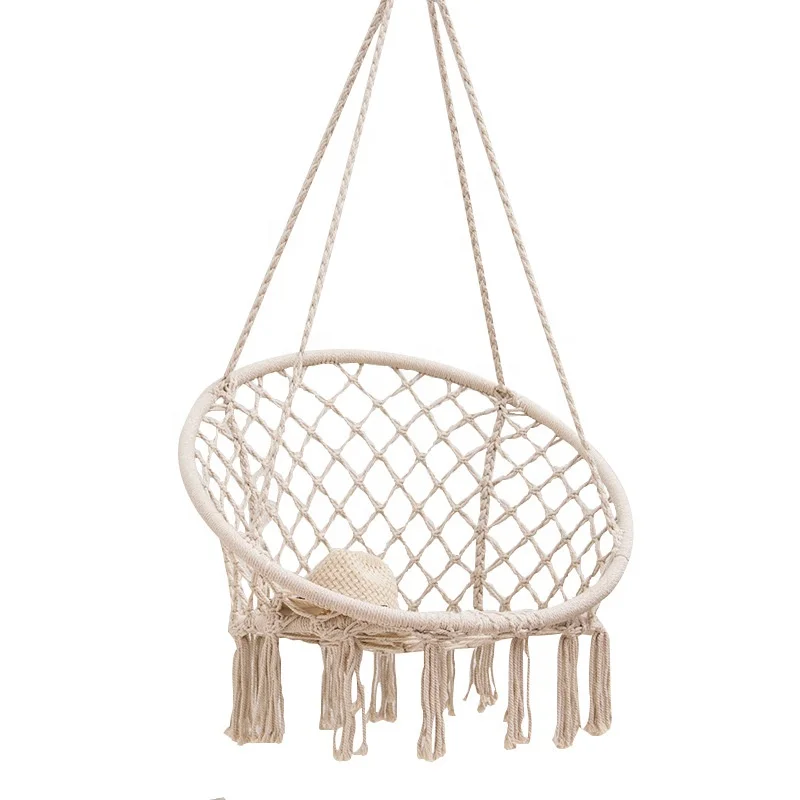 

wholesale Indoor decoration hanging chair rattan high load bearing 200kg outdoor hanging swing chair for spring/autumn outing, Beige
