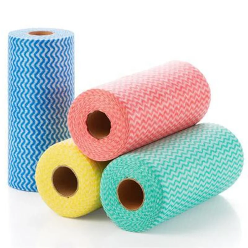 

Household Microfiber Towel Disposable Cleaning Rolls, Red/green/blue/yellow