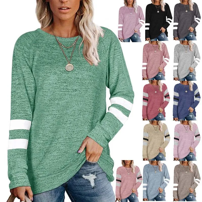 

New Arrival Long Sleeve T-shirt Custom Casual Pullover Tops T Shirt Women