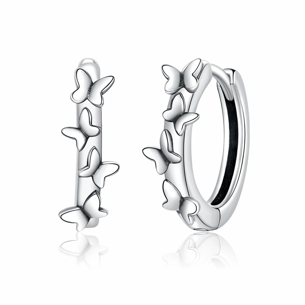 

Elegant jewelry for lady 925 silver sterling butterfly hoop earring