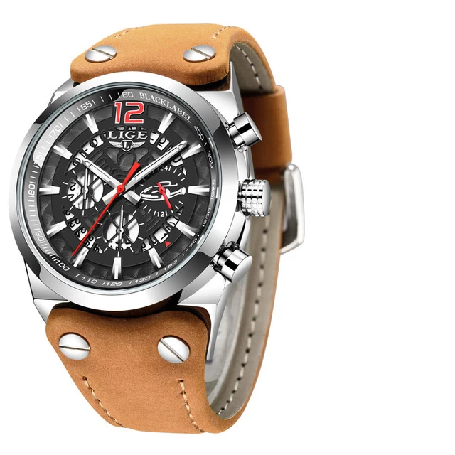 

Lige 8914 Luminous Mechanical Men Watch Quality Steel Waterproof Brandes Wristwatches Automatic Luxury