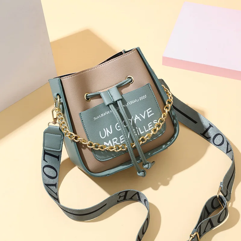 

TD9100 2020 new Korean style chain shoulder bag fashionable western style messenger bucket handbag