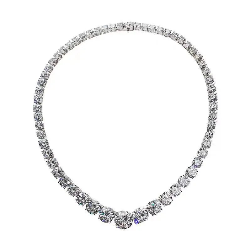 

Luxury 925 Sterling Silver Created Moissanite Necklace