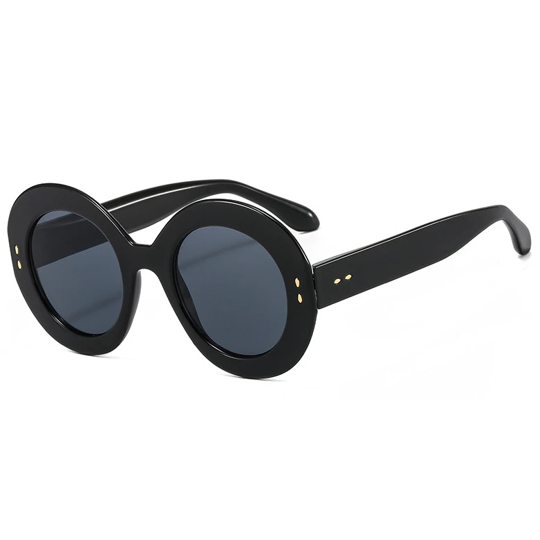 

Twooo M386 Trendy Round Frame Rivet Decoration Women Sunglasses 2023