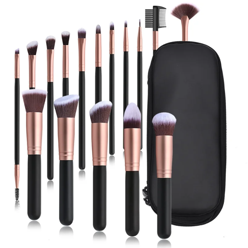 

Explosive Style 16 Makeup Brushes No Logo Beauty Tool Foundation Concealer Eye Shadow Brush Set Can Be Customized