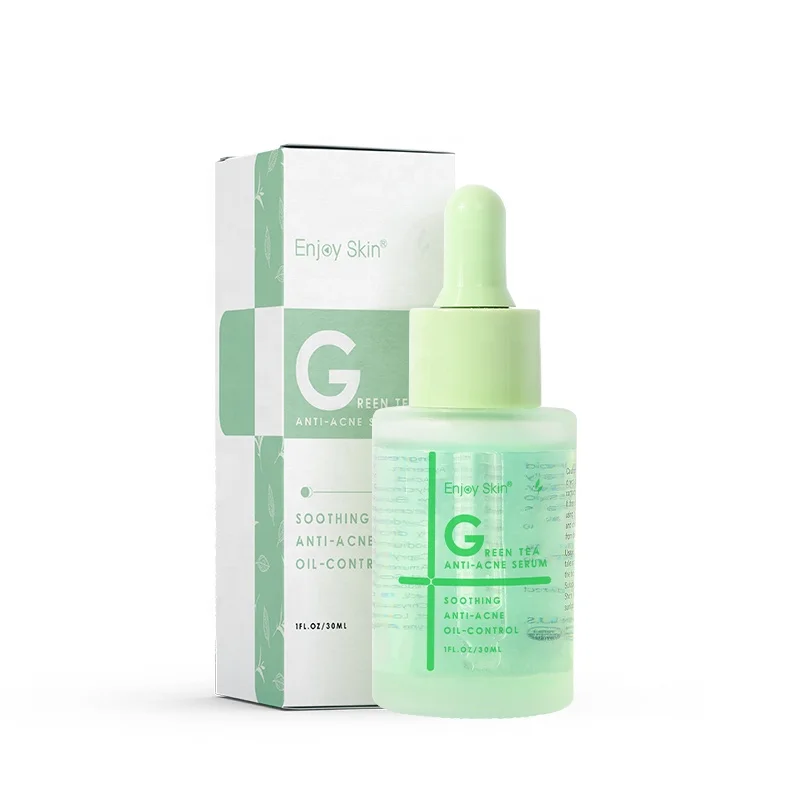 

Organic Green Tea Face Serum Facial Oil Control Anti-acne Beauty Essence 30ml Customize Private Label Smooth Skin Oil Skin