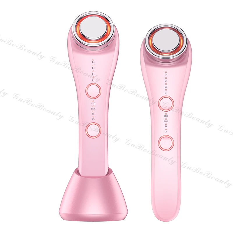 

Gubebeauty portable rf ems face RF Multi-Function multifunctional facial beauty device equipment for homeuse with FCC&CE, Pink