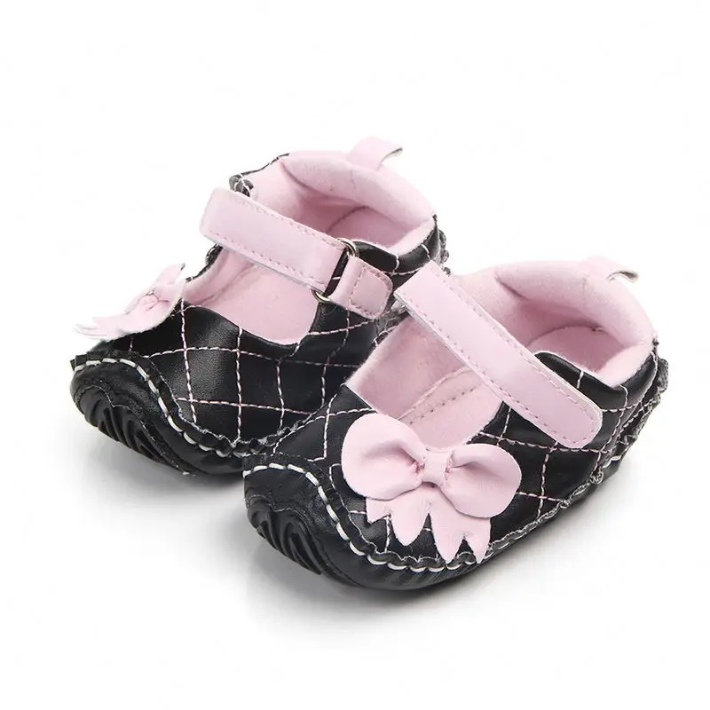 

Factory Wholesale labyrinth grid retro black handmade bow-knot autumn girls baby dress shoes
