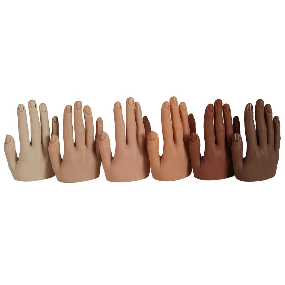 

Silicone Practice Hand For Nail Art flexi finger produce nail mannequin trainer silicone training nail hand