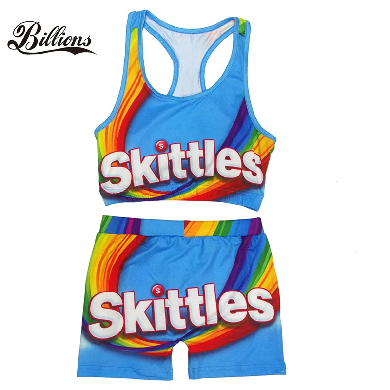 

Plus Sizes 3xl Tracksuits Sets Candy Skittles Starburst Snack Shorts Two Pieces Sets For Women