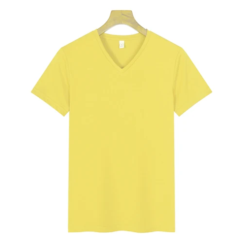 

Manufacturer wholesale leisure 200g mercerized cotton v-neck t shirt