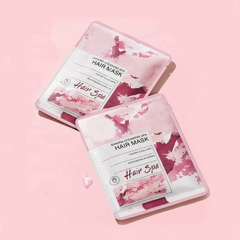 

Custom Private Label Logo Korean Cap Style Repair Coconut Oil white rice hair mask Conditioner sheet Hair Mask cap