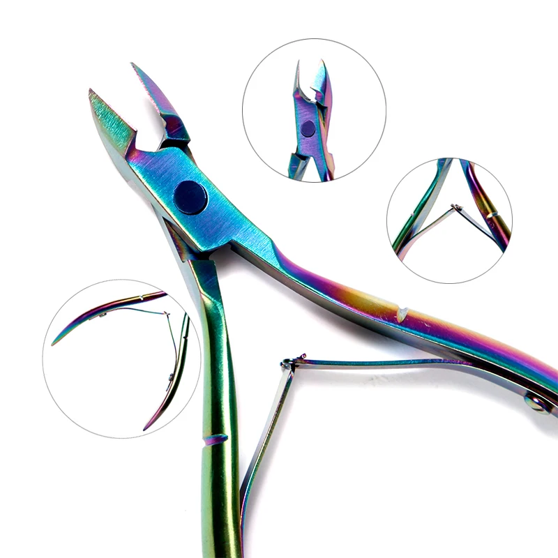 

Professional high quality colorful stainless steel dead skin scissors nail nippers cuticle nipper for nail art beauty