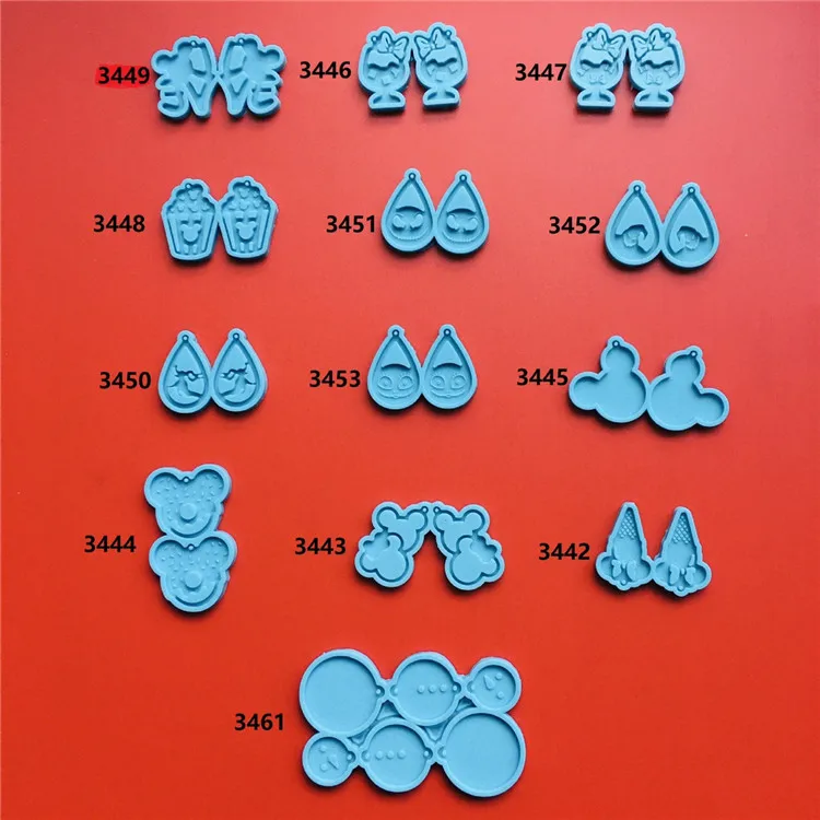

Y3214 Shiny mickey minne head silicone earring molds, Blue