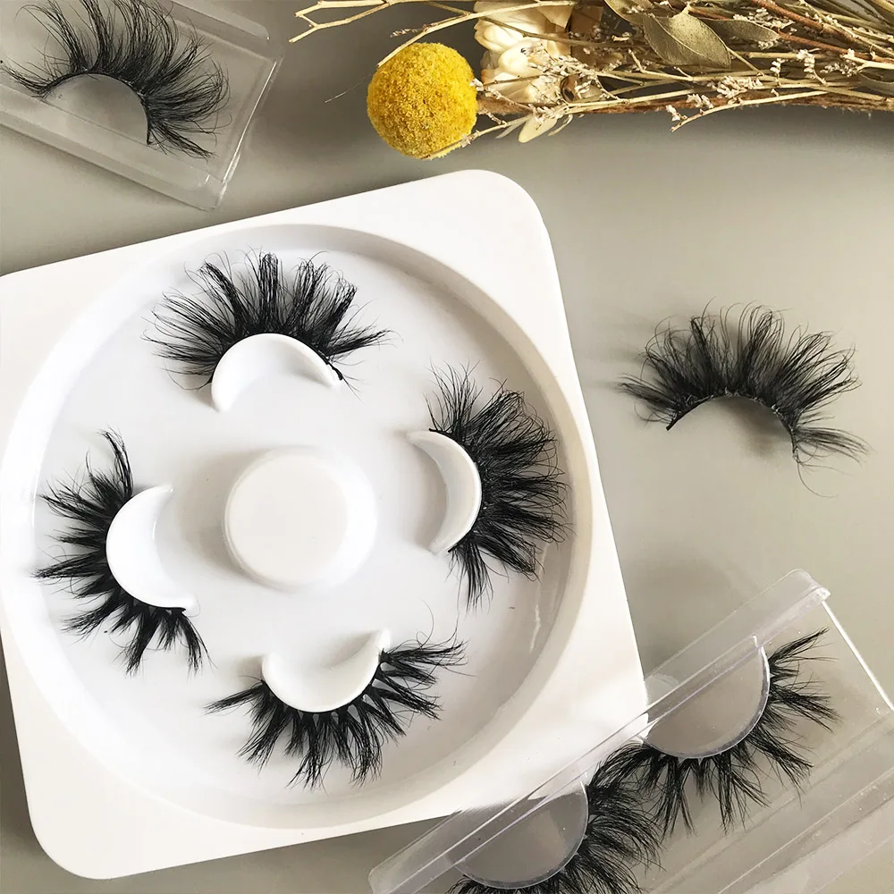 

Qingdao Factory Direct Sells Mink Eyelashes Soft 25MM Mink Eyelashes 3D Mink Eyelashes With customizable packing box, Black