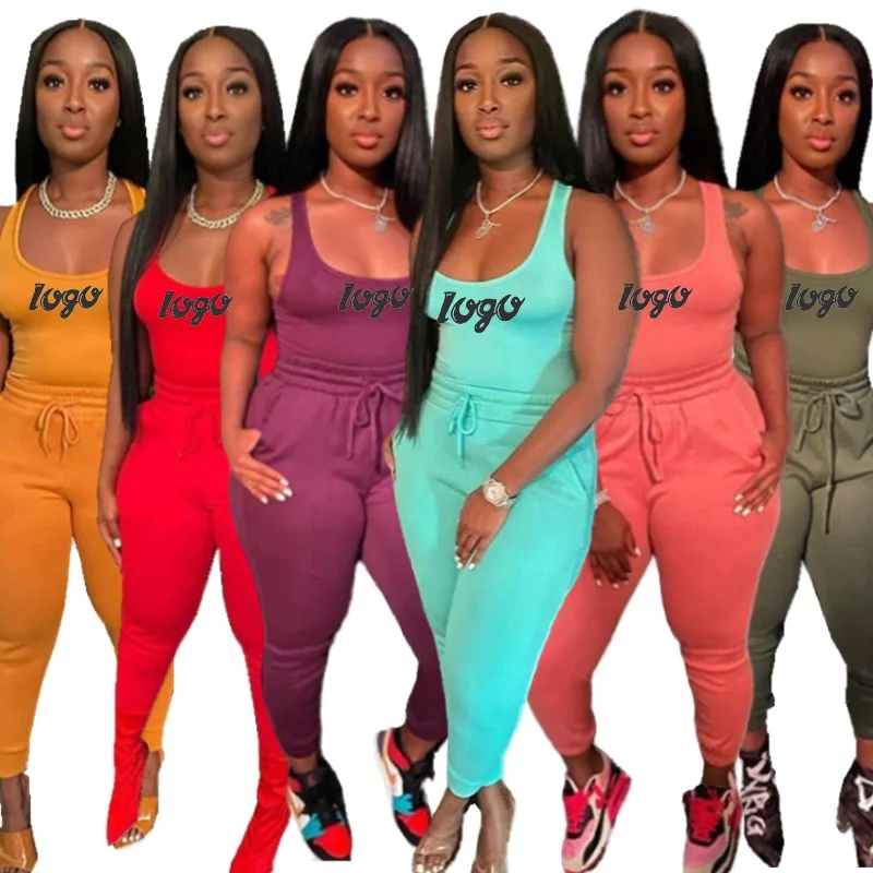 

women's jogger fall for womens clothing fashion tracksuit sets women 2021 custom logo two piece pants set