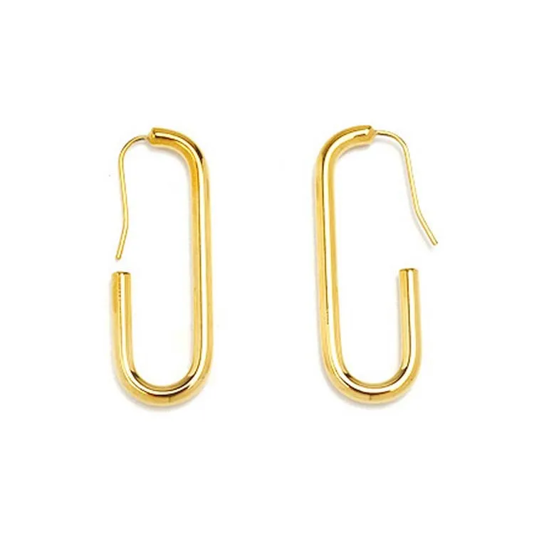 

Minimalist Geometric Brass Hoop Earring