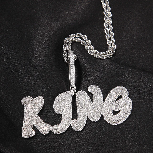 

Cuatom name necklace 18K gold plated diamond pendant jewelry necklace